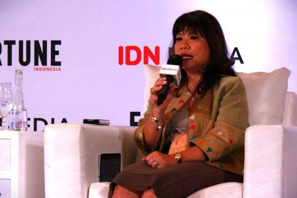 Shinta Kamdani dalam talkshow bertajuk Women in The Workplace dalam hari kedua Fortune Indonesia Summit 2022, Kamis (19/5).