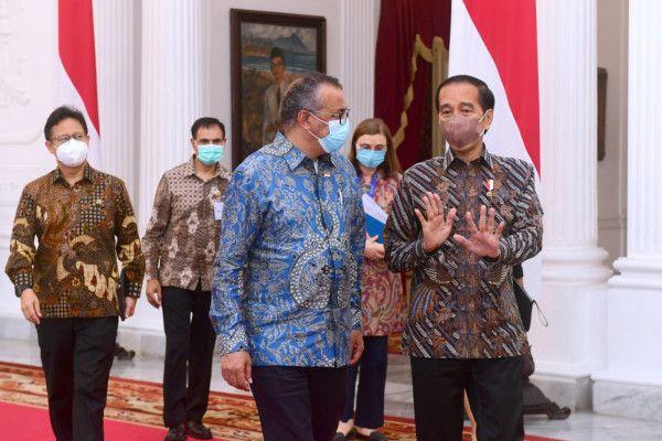 Presiden Jokowi menerima kunjungan kehormatan Dirjen WHO Tedros Adhanom Ghebreyesus.