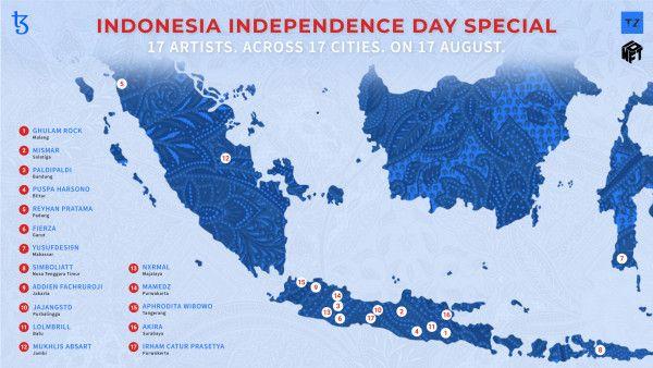 17 Seniman NFT dari 17 Kota pada 17 Agustus: Persembahan Khusus untuk Perayaan Hari Kemerdekaan Indonesia. Dok/Istimewa.