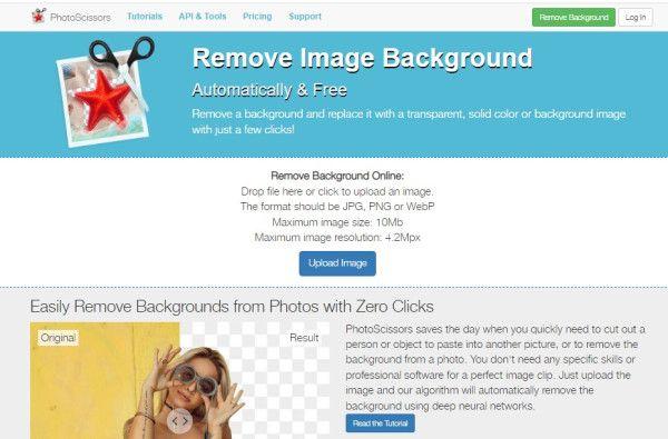 situs photoscissors.com adalah situs untuk mengubah background foto