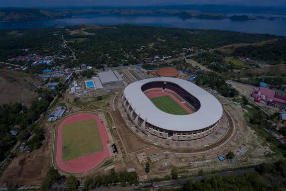 Stadion Lukas Enembe di Kabupaten Jayapura, yang akan digunakan pada pembukaan PON XX (2/10).