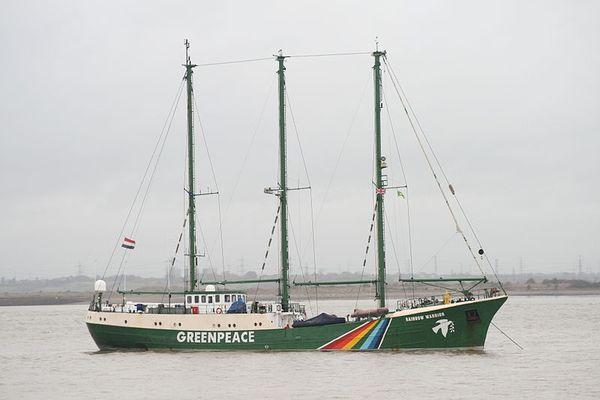 The Greenpeace ship Rainbow Warrior.