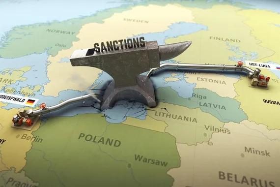 Visualisasi pembangunan pipa gas antara Eropa, Jerman, dan Rusia. Shutterstock/Frame Stock Footage