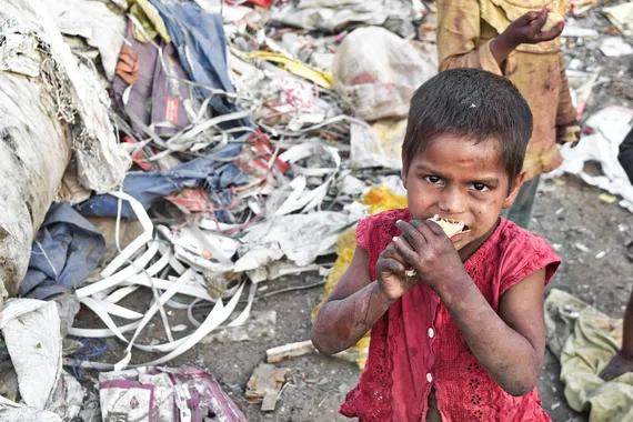 Ilustrasi anak-anak yang kelaparan.
