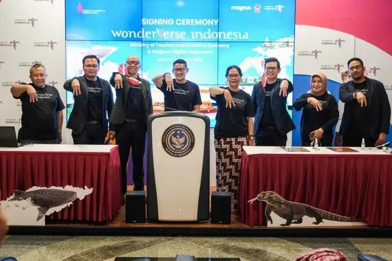 Para pemangku kepentingan WonderVerse Indonesia, usai penandatanganan MoU, Rabu (17/8).