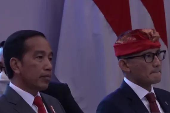 Presiden Jokowi dan Menparekraf Sandiaga Uno di Third Edition of World Conference on Creative Economy.