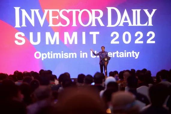 Jokowi saat membuka Investor Daily Summit 2022, Selasa (11/10).