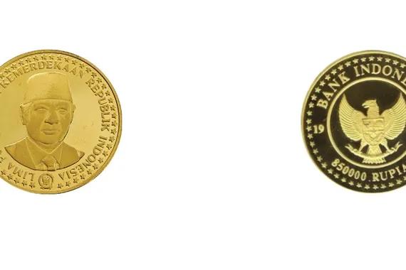 Koin emas gambar Presiden Soeharto