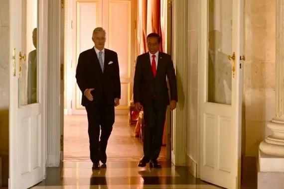 Presiden Jokowi melakukan pertemuan dengan Raja Belgia Philippe Leopold Louis Marie di Istana Laeken, Brussels, Rabu (14/12).