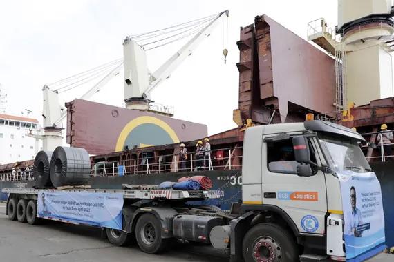 Ekspor HRC Krakatau Steel ke Italia.