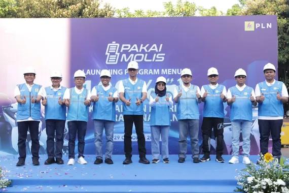 Launching Program Menuju 100% Kendaraan Listrik Operasional PLN di kantor Unit Induk Distribusi (UID) Jakarta Raya, Minggu (29/10). (dok. PLN)