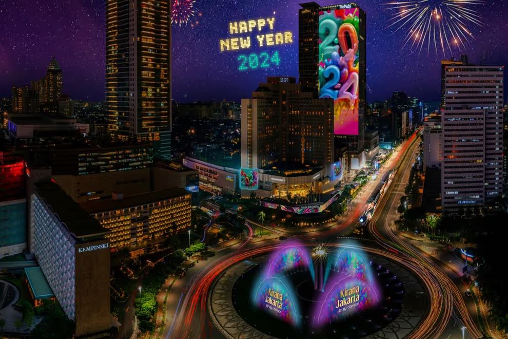 Malam Tahun Baru 2024, Jakarta Gelar Karnaval 500 Drone di Bundaran HI