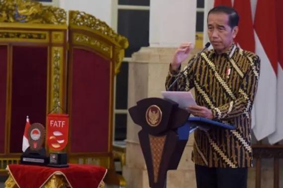 Presiden Jokowi pada Peringatan 22 Tahun Gerakan Nasional APU PPT, Rabu (17/4).